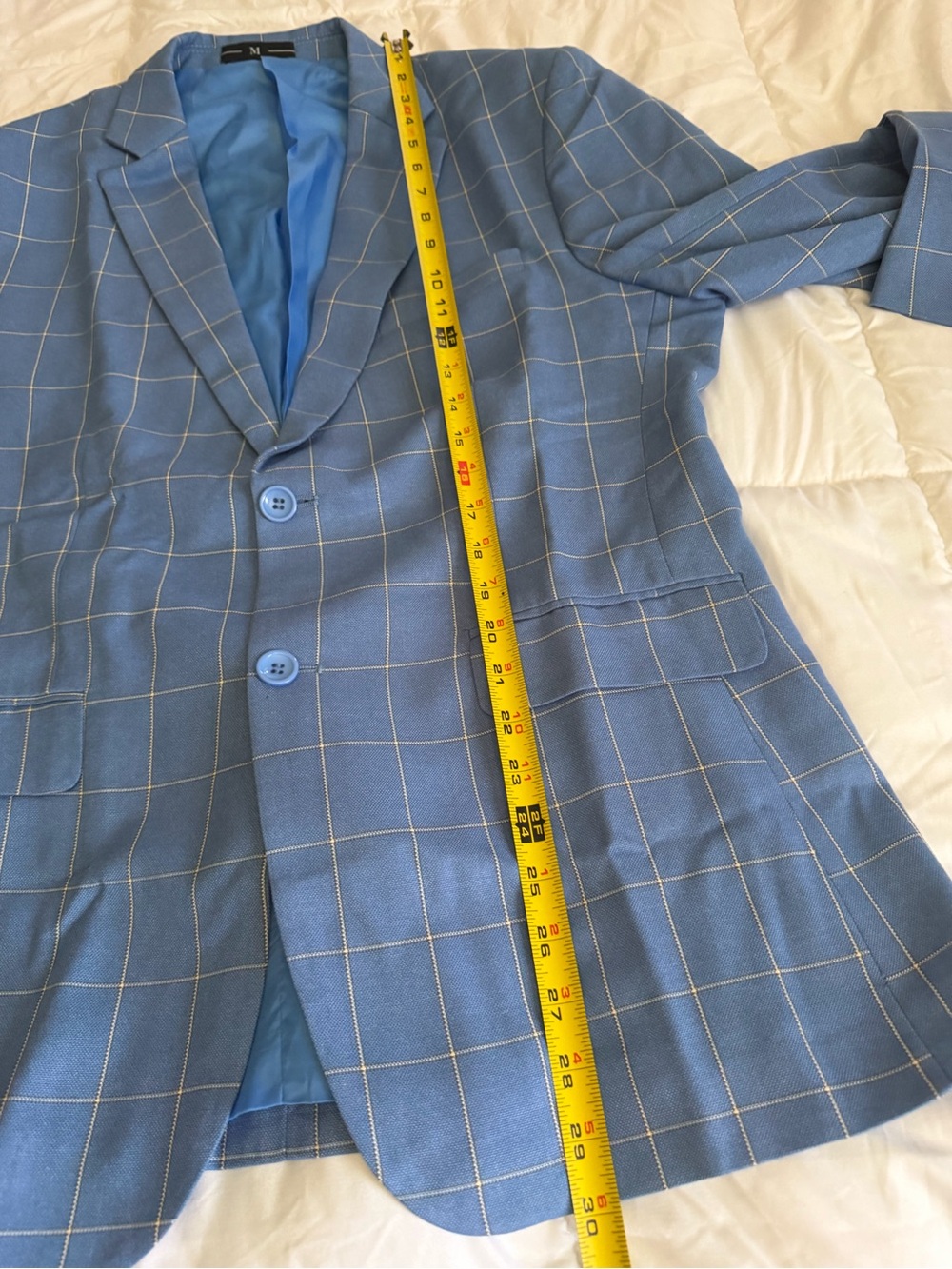 Slim Fit Blue Windowpane 3-Piece Suit - Picture 2 of 15